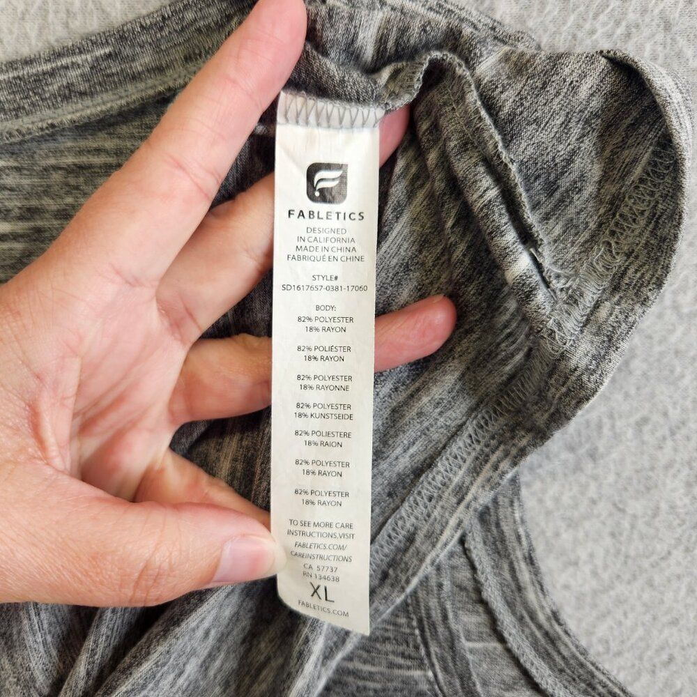 Fabletics Dress Womens XL Gray Space Dye Eileen Midi Open Back Cruise Resort - Picture 8 of 13